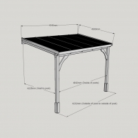 Polycarbonate Roof Carport - 4.5m Depth