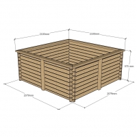 Raised Wooden Pond - Square - 970mm Height