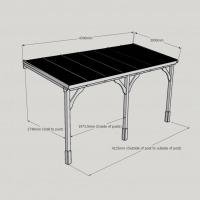 Polycarbonate Roof Carport - 3m Depth