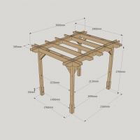 Double Premium Pergola - 2.4m Width - Rutland Garden Furniture
