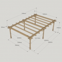 Double Premium Pergola - 4.2m Width - Rutland Garden Furniture