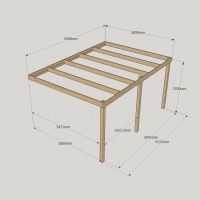 Wall Mounted Box Pergola - 3.6m Depth