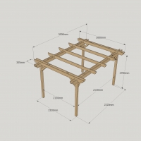 Double Garden Pergola - 3m Width