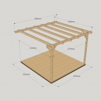 Wall Mounted Garden Pergola and Decking Kit - Rutland Garden Furniture