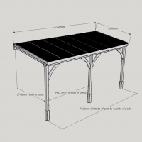 Polycarbonate Roof Carport - 3m Depth