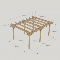 Double Garden Pergola - 3.6m Width