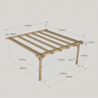 Wall Mounted Double Premium Pergola - 4.2m Depth