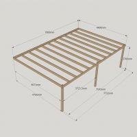 Wall Mounted Box Pergola - 4.8m Depth