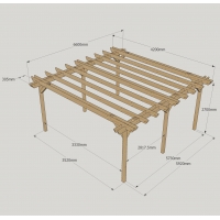 Double Garden Pergola - 4.2m Width