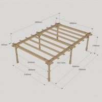 Double Premium Pergola - 4.8m Width - Rutland Garden Furniture