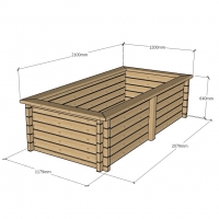 Raised Wooden Pond - Rectangular - 640mm Height