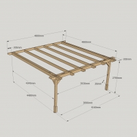 Wall Mounted Double Premium Pergola - 4.8m Depth