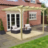 Wall Mounted Garden Pergola and Decking Kit - Rutland Garden Furniture