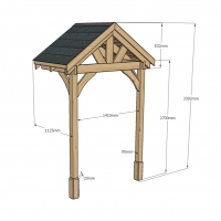 Porch - 1.8m Width - Slate Tile Roof
