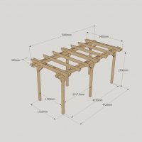Double Garden Pergola - 2.4m Width