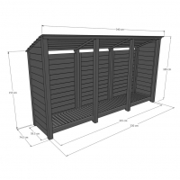 Empingham Log Store - 6ft Tall x 11ft Wide - Rutland Garden Furniture