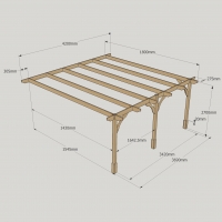 Wall Mounted Premium Pergola - 1.8m Depth