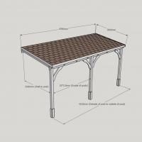 Felt Shingle Roof Carport - 3.5m Depth