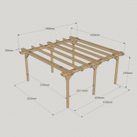 Double Garden Pergola - 4.2m Width