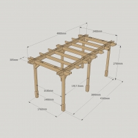 Double Premium Pergola - 2.4m Width - Rutland Garden Furniture