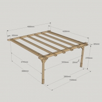 Wall Mounted Double Premium Pergola - 4.2m Depth