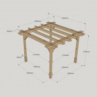 Double Premium Pergola - 3m Width - Rutland Garden Furniture