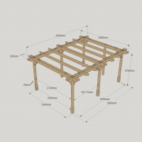 Double Premium Pergola - 3m Width - Rutland Garden Furniture
