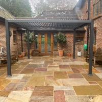 Metal Louvered Pergola - 3m x 3m