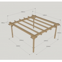 Double Garden Pergola - 4.2m Width