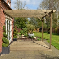 Clearance Wall Mounted Garden Pergola and Decking Kit