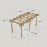 Double Premium Pergola - 2.4m Width - Rutland Garden Furniture