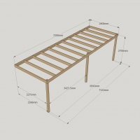 Wall Mounted Box Pergola - 2.4m Depth