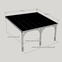 Polycarbonate Roof Carport - 4m Depth