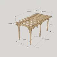 Double Garden Pergola - 1.8m Width
