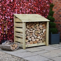 Greetham Log Store - 4ft Tall x 4ft Wide - Clearance - Rutland Garden Furniture