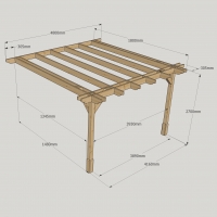 Wall Mounted Double Premium Pergola - 1.8m Depth