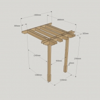 Wall Mounted Double Premium Pergola - 1.8m Depth