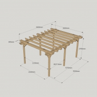 Double Garden Pergola - 3m Width