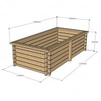 Raised Wooden Pond - Rectangular - 640mm Height