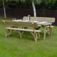 Barleythorpe Rounded Picnic Table And Bench Set