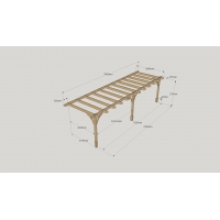 Wall Mounted Premium Pergola - 3m Depth