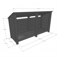 Normanton Log Store - 4ft Tall x 7ft Wide