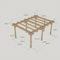 Double Premium Pergola - 3.6m Width - Rutland Garden Furniture