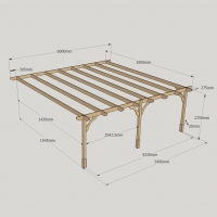 Wall Mounted Premium Pergola - 1.8m Depth