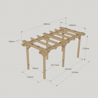 Double Garden Pergola - 1.8m Width