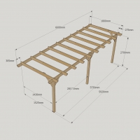 Wall Mounted Garden Pergola - 1.8m Depth