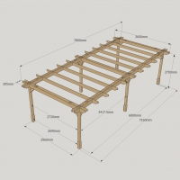 Double Premium Pergola - 3.6m Width - Rutland Garden Furniture