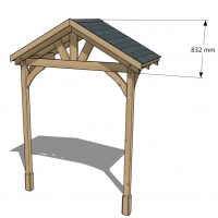 Porch - 2.4m Width - Felt Shingle Roof