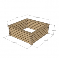 Raised Wooden Pond - Square - 640mm Height