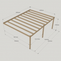 Wall Mounted Box Pergola - 4.8m Depth
